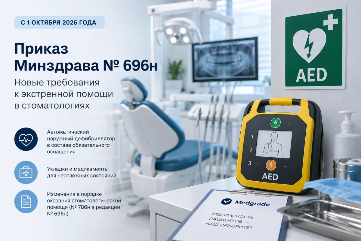 Приказ Минздрава № 696н: новые требования к экстренной помощи в стоматологиях с 1 октября 2026 года